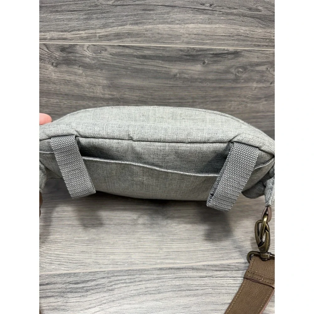 Nuna Stroller Sling Bag Handle Organizer Pouch Gray Brown Phone Wallet Unisex